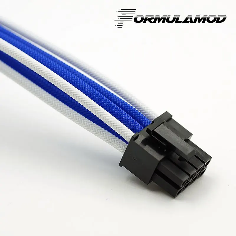 FormulaMod Fm-cpu 8P-D, ЦП 8Pin удлинитель питания, материнская плата 18AWG 8Pin многоцветные соответствующие кабели расширения - Цвет лезвия: Blue and White