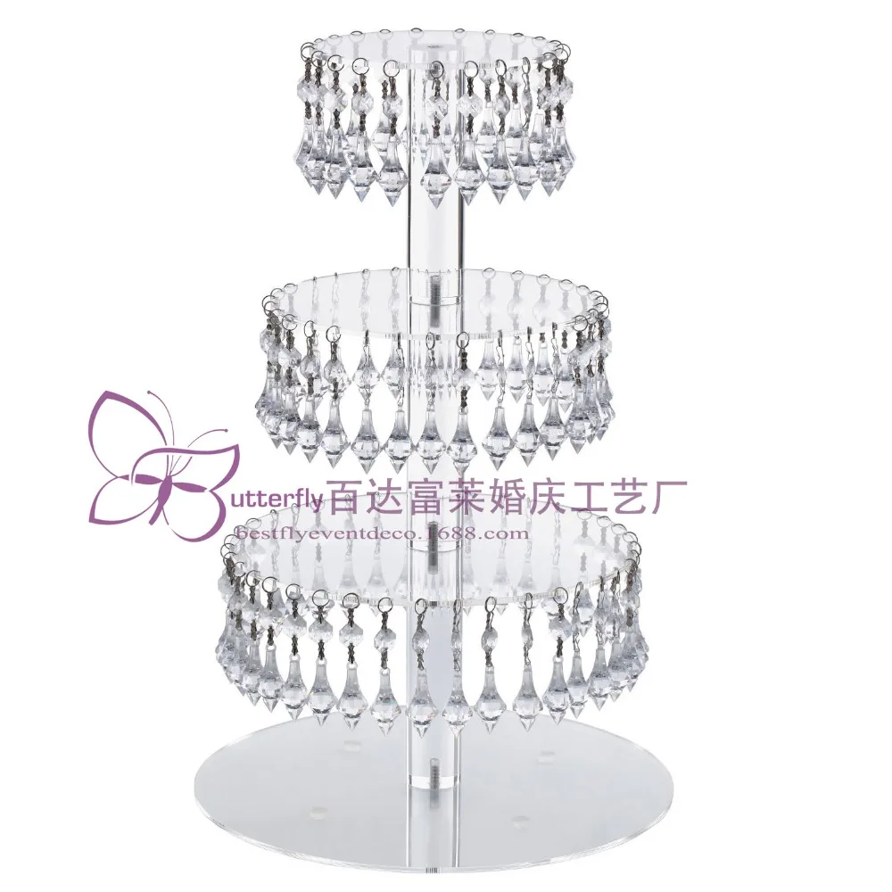Buy 4 Tier Round Acrylic Glass Cupcake Tower Stand