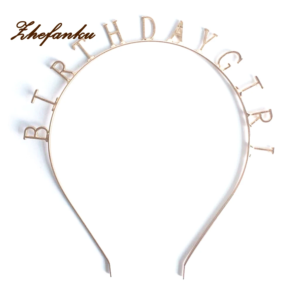 

Personality Women Girls Funny Alloy Letters 'BIRTHDAY GIRL' Hairbands Headband Hair Accessories For Birthday Party Gift