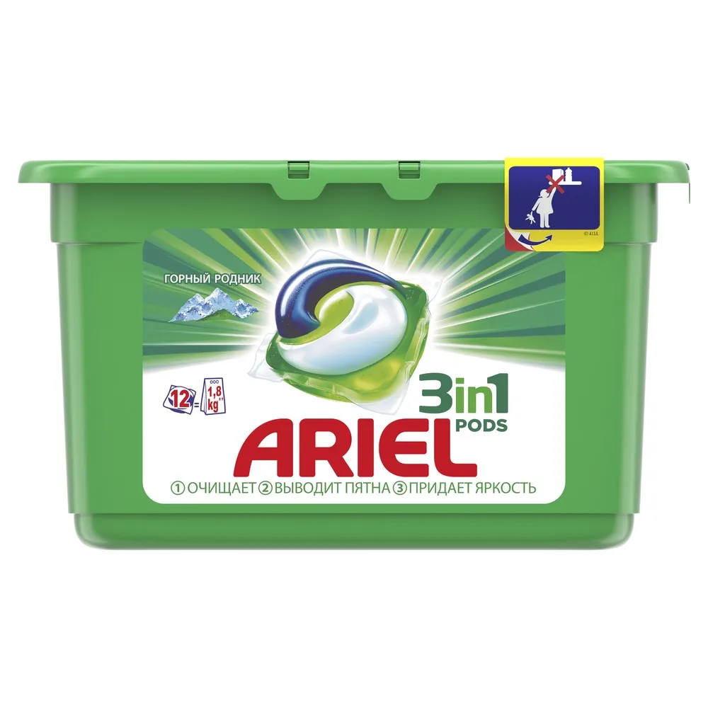 Капсулы для стирки Ariel PODS Горный родник 12 шт