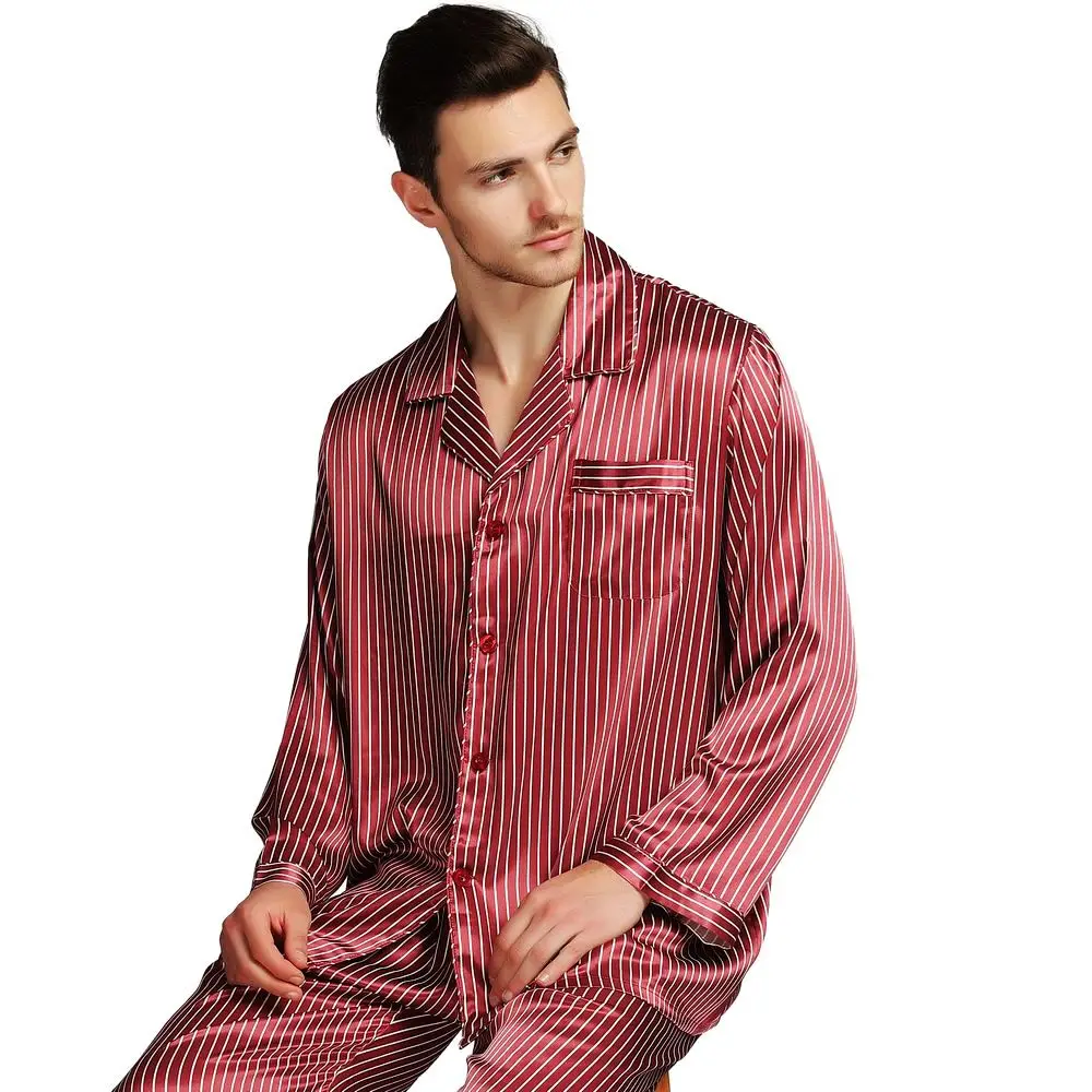 

Mens Silk Satin Pajamas Pajama Pyjamas PJS Sleepwear Set Loungewear U.S.M,L,XL,XXL,3XL, 4XL