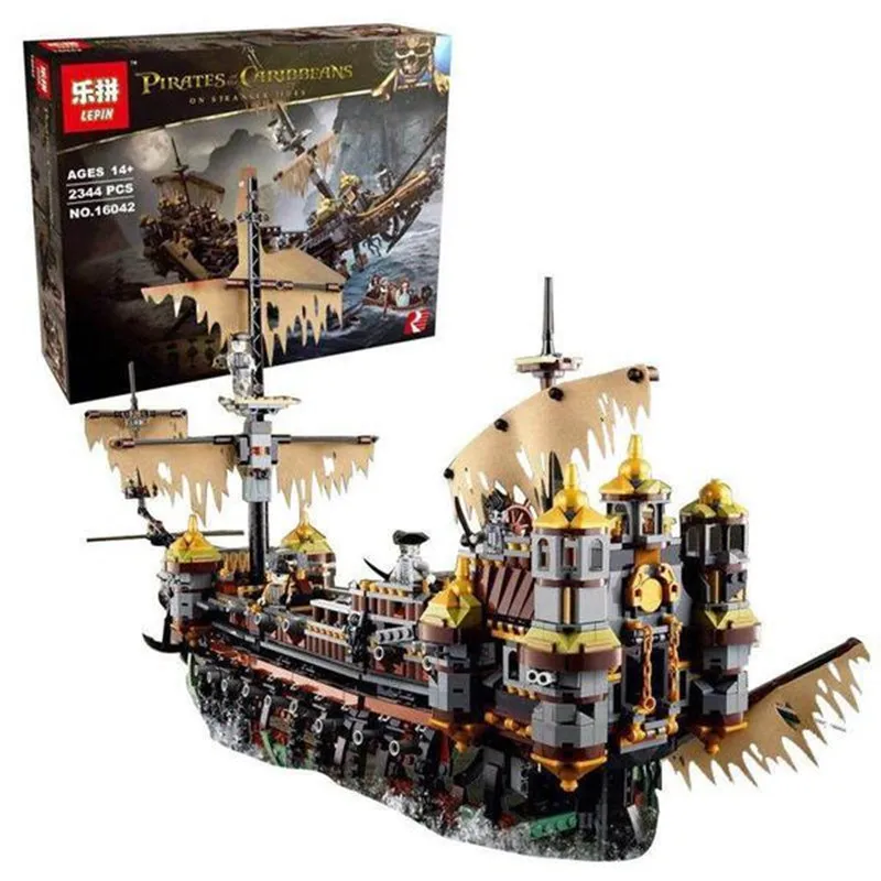 

legoing Pirate Ship Slient Mary Set 71042 Lepin Pirate Ship 16042 Children Toys Educational Building Blocks Bricks Model