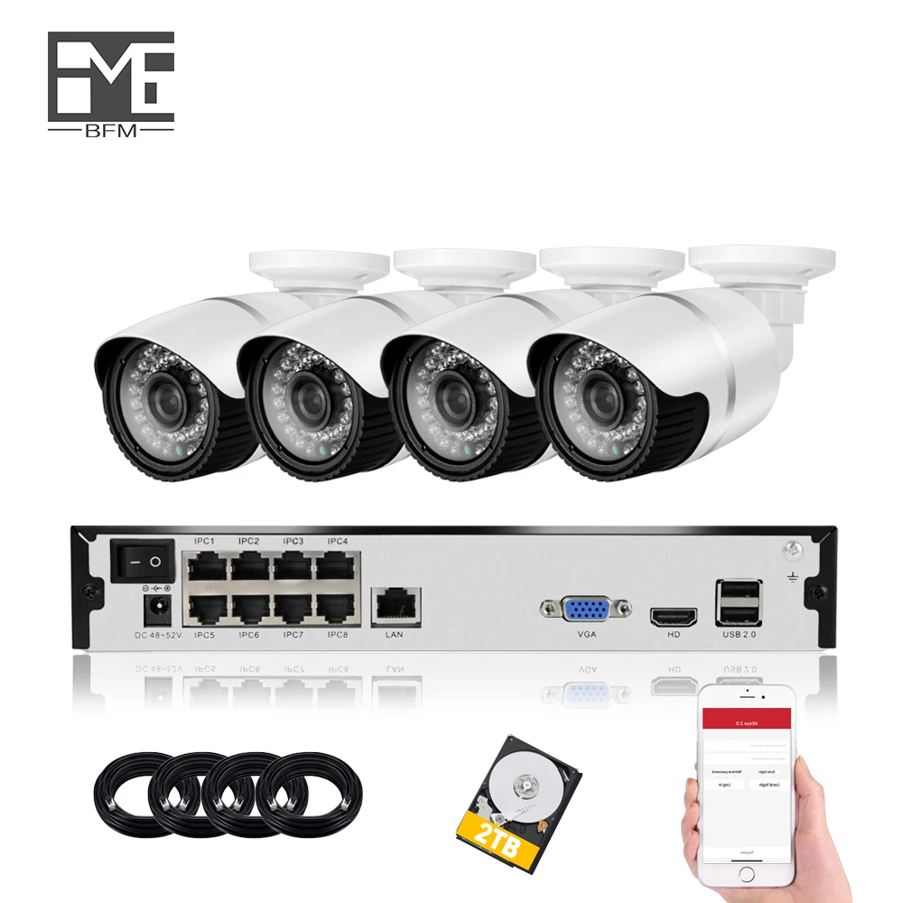 

BFMore H.265 Cameras System POE NVR 5.0MP 4CH 8CH Surveillance Kit Waterproof Security CCTV Set Outdoor Home IP Camera