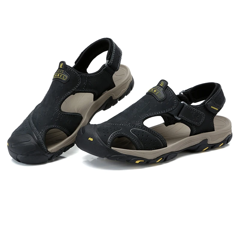 CAMEL Summer Men's Sandals Casual Outdoor Beach Shoes Genuine Leather Men Sandals Man chaussure homme Male Flats CAMEL Summer Men's Sandals Casual Outdoor Beach Shoes Genuine Leather Men Sandals Man chaussure homme Male Flats