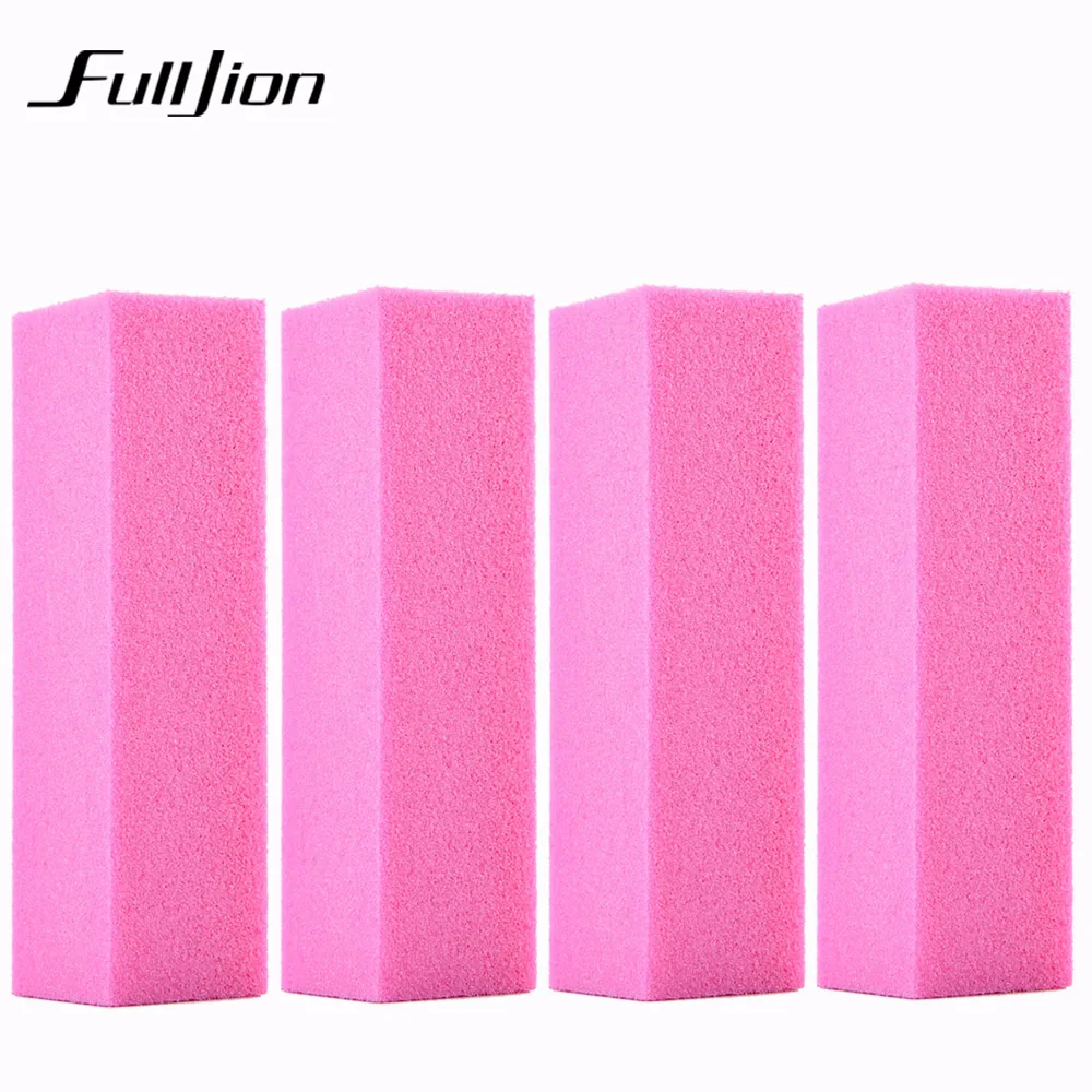 

Fulljion 4pcs/lot Pro Nail Buffer File Pink Sponge DIY Nail File Buffering Polishing Manicure Tool Nail Art Buffer drop shipping