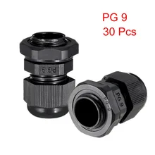 Uxcell 30 шт кабельный ввод PG9/PG19 Водонепроницаемый Пластик совместное Регулируемая контргайку белый черный для 4 мм-8 мм/12 мм-15 мм диаметр кабеля провод