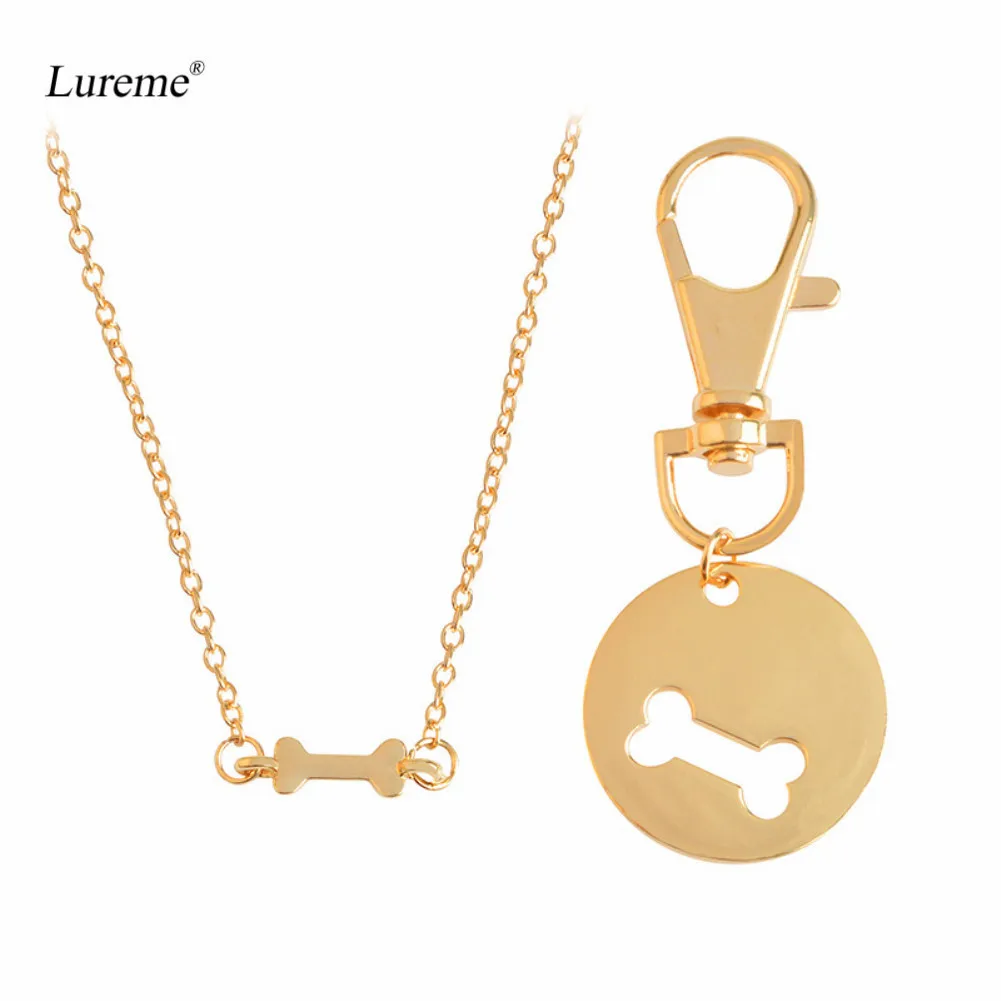 Lureme Lovely 2 шт./компл. ожерелье в виде кости собаки брелок BFF Bones для женщин милые