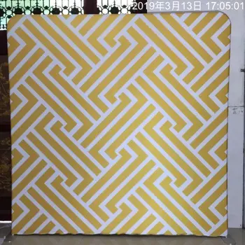 

No.92 and No.254 geometric patterns double sided print pillow case background with stand for party