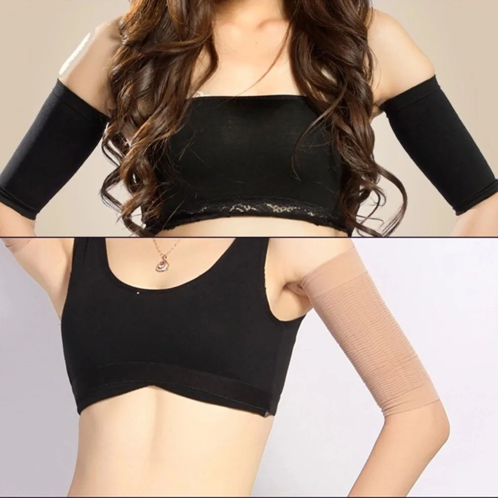 1 Pair 420D Compression Slimming Arms Sleeves Workout Toning Burn