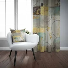 Else gris amarillo verde hoja Floral círculo Vintage impresión 3D sala de estar dormitorio ventana Panel cortina combinar regalo funda de almohada