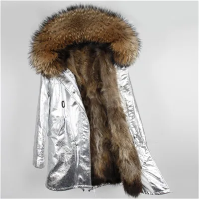 Модное зимнее женское пальто Куртка из натурального меха лисы Куртки с теплым мехом Куртки с воротником из натурального меха енота Парка Топ бренд - Цвет: color 20