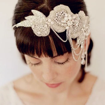 

New Design Vintage Headband Luxury Wedding Hair Accessories Classic Bridal Tassel Headdress Wrap Hairbands Bridesmaid Ornament