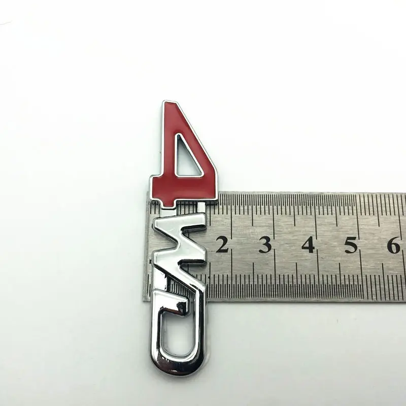 FDIK 2PCS/set Car Tail Rear Side Metal 4x4 RC Car 4WD Sticker 3D Chrome Badge Car Emblem Badge Decal Auto Decor Styling 4WD