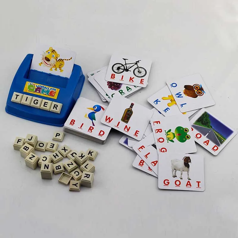 English Word Learning Puzzle Toy Letter Machine Card Spelling Game Educational Toys for kids Literacy with Cards