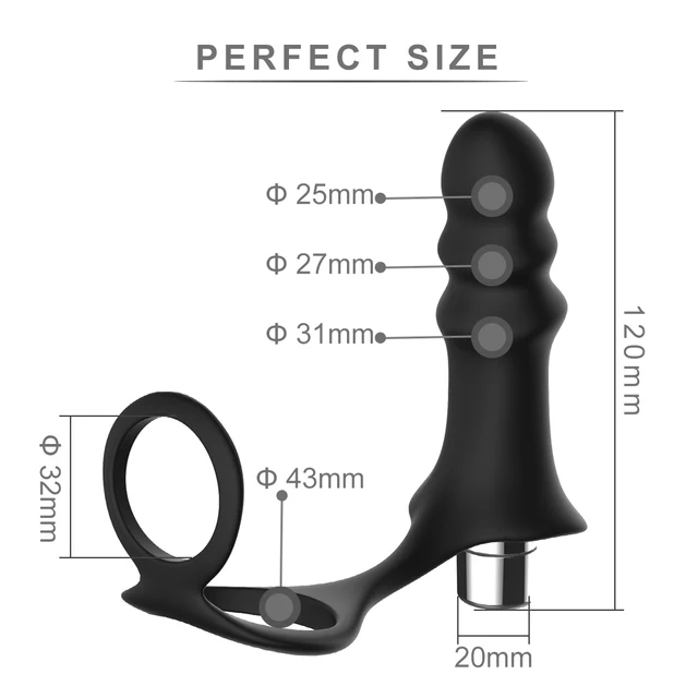 Anal vibrador con pene anillo bola de la bola anillo para Triple estimulación hombre masajeador de próstata 1c1d8c Anal vibrador con pene anillo bola de la bola anillo para Triple estimulación hombre masajeador de próstata 1c1d8c