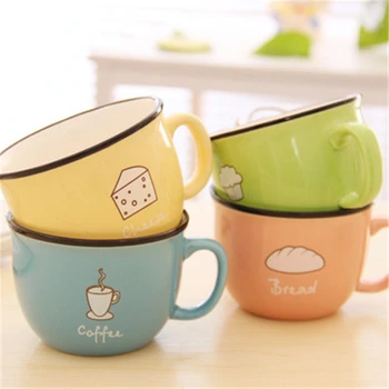

Japanese personality lovers breakfast cup 3146 creative ceramic cup thickened Mark cup parent water cup wholesale