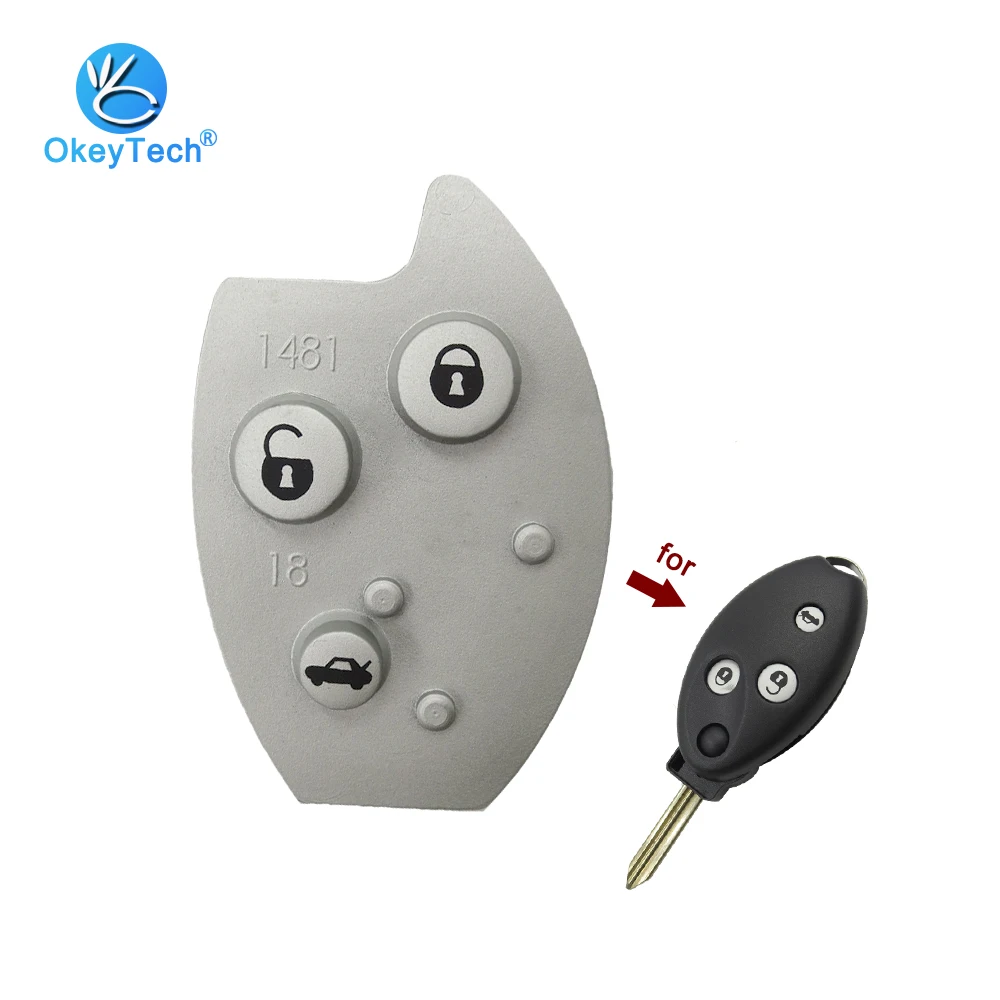 

OkeyTech Replacement Flip For Citroen C2 C3 C4 C5 C6 Picasso Berlingo 3 Button Key Fob Shell Case Cover Rubber Button Pad Mat