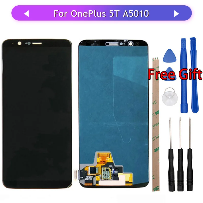 

1PC LCD For Oneplus 5T A5010 LCD Display Touch Screen Assembly Glass Panel Digitizer Touch Sensor replacement