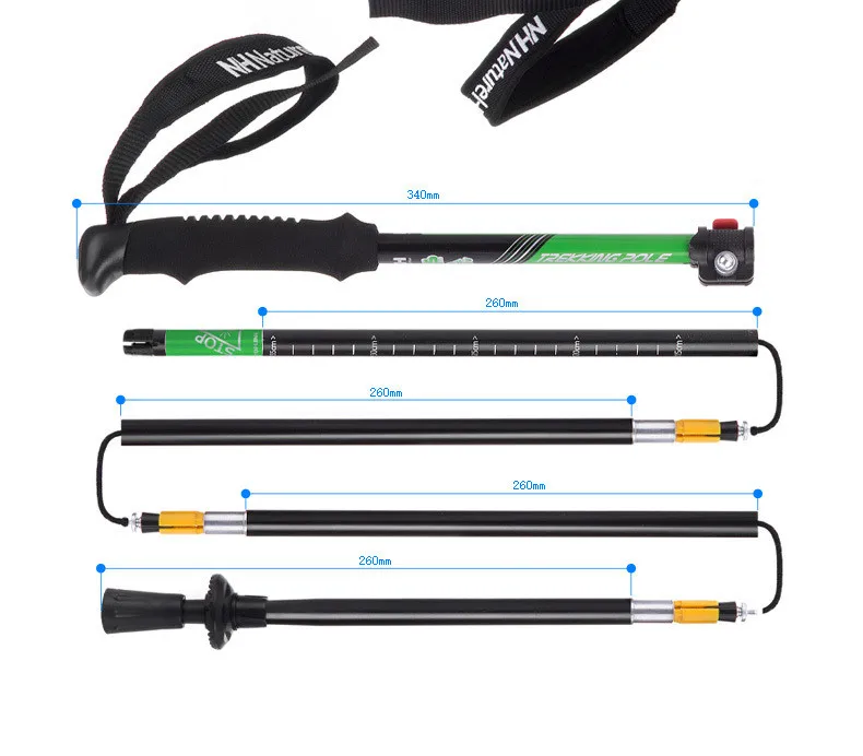 Tanie Naturehie nh profesjonalny zamek zewnętrzny alpinizm składany słup kijki trekingowe do chodzenia Camping Outdoor Portable