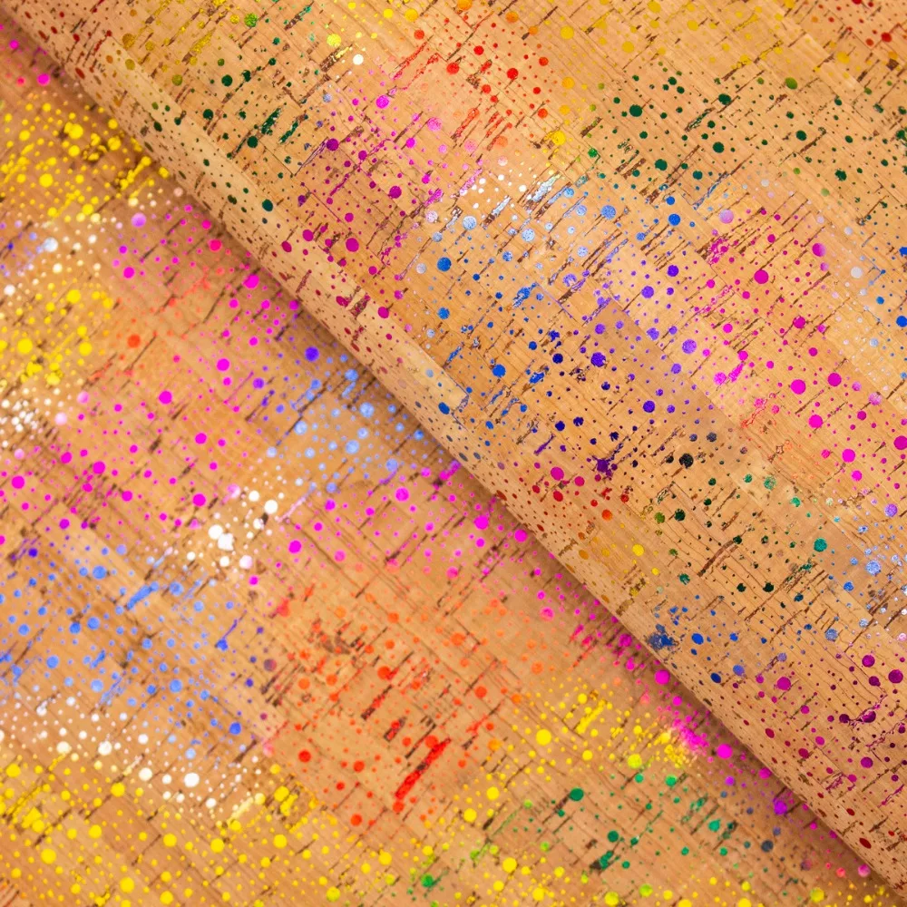 

PORTUGAL cork fabric 68*50cm/26.7*19.6 inch Flower and leafs patterned Cork Fabric COF-210