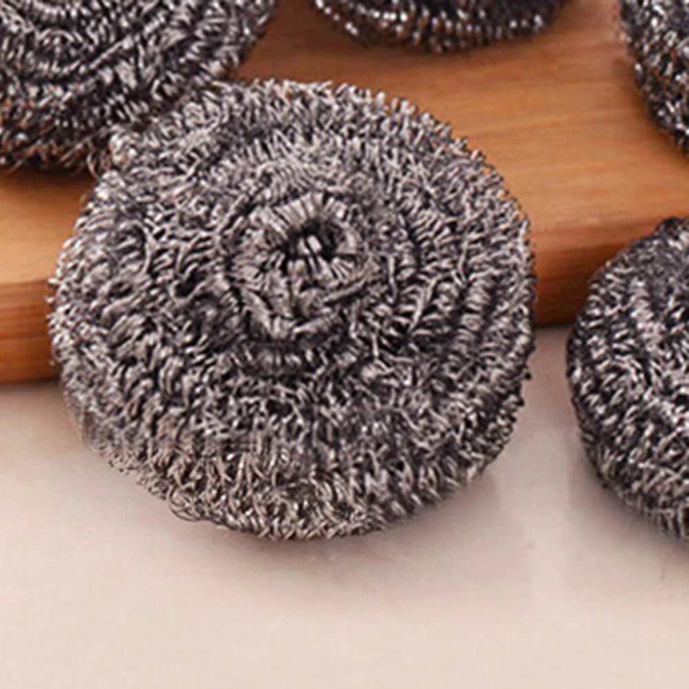 6Pcs Stainless Steel Wool Kitchen Tableware Pot Pan Dish Clean Heavy