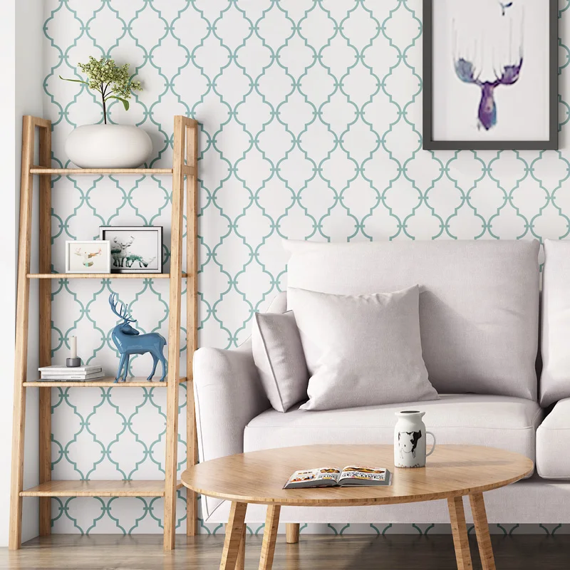 

European Modern Grid Wallpaper Living Room Wall Decoration Self Adhesive Elegant Wallpapers Furniture Decor Wall Paper QZ042