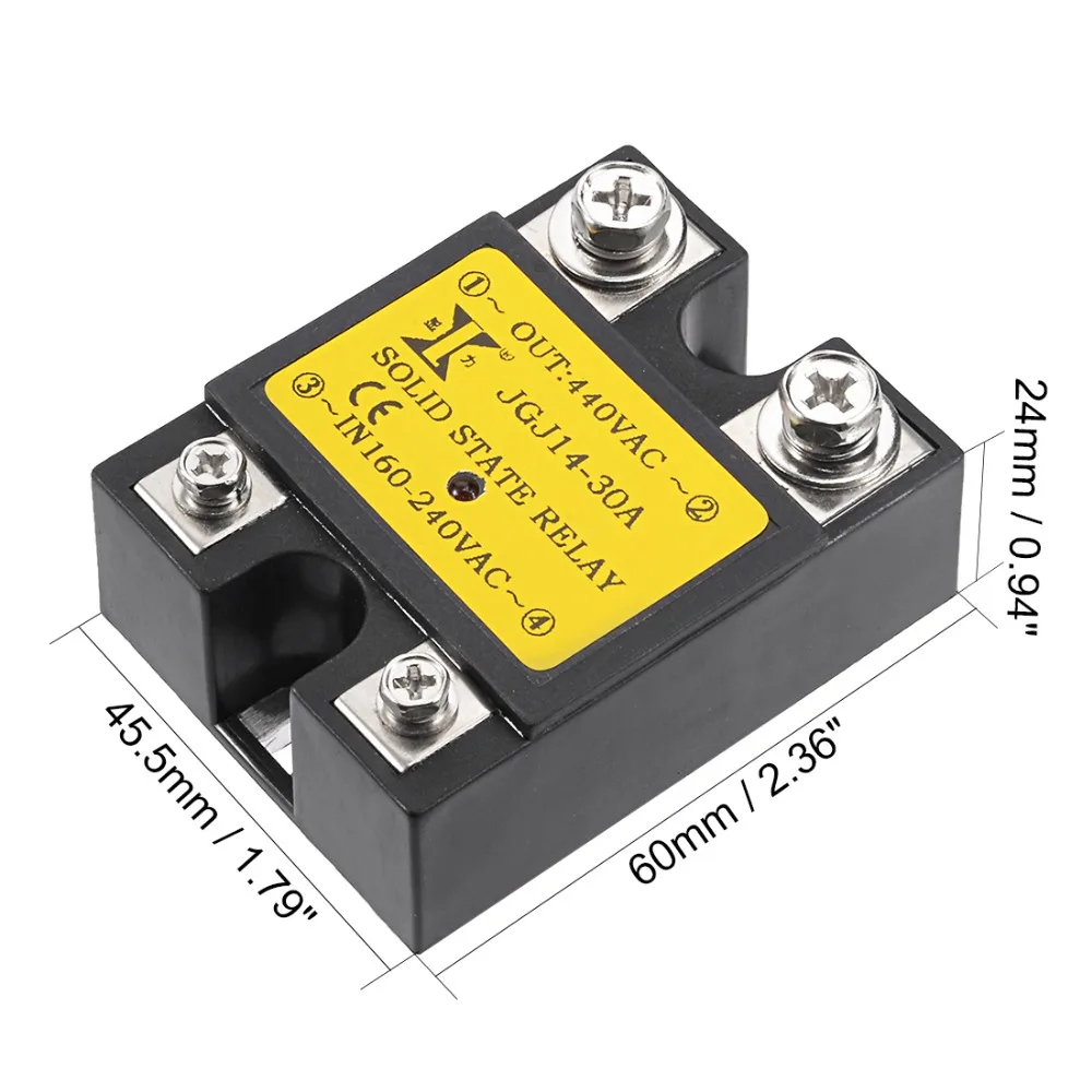

UXCELL AC 160-240V To AC Relays 440V 30A Single Phase Solid State Relay Module AC To AC Power Supplies Home Improvement JGJ14