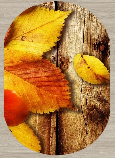 Else коричневый Дерево Желтый Твердые листья цветочный природа 3d принт Нескользящая микрофибра гостиная современный Овальный моющийся ковер