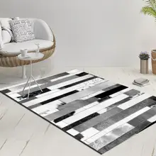 Más Nordec negro blanco ikat escandinavo geometría 3d imprimir antideslizante Kilim lavable decorativo Kilim alfombra, alfombra