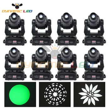 

8pcs New Design Moving Head Light Mini 90W Spot Light Led Dmx Dj Gobo Light 3 Facet Prism Stage Light For Bar Stage Church