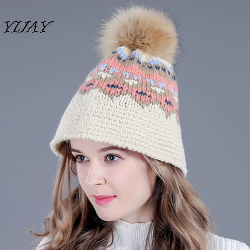 New brand female figured pattern knitted skullies beanies fashion cute