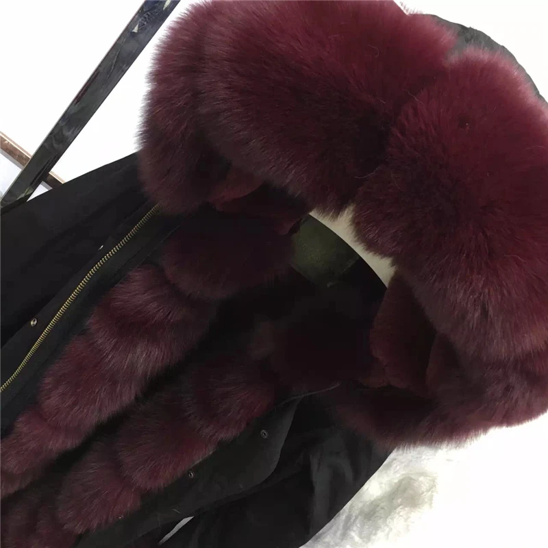 Новое модное женское пальто с мехом лисы Парка уличная мода Длинная куртка с мехом Горячий стиль