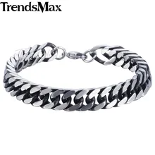 Мужские браслеты с двойным кольцом, серебряная цепочка, браслет из нержавеющей стали для мужчин, ювелирные изделия, Прямая поставка,, 8 мм, KKBM149