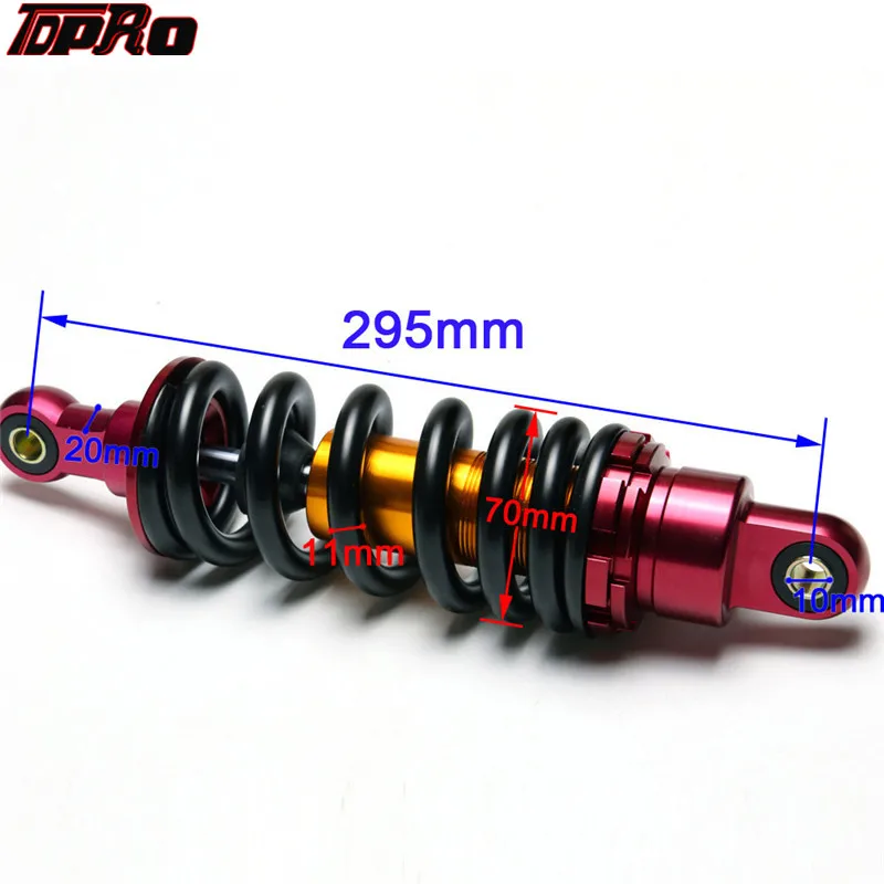 TDPRO 295mm Rear Shock Absorber Motorcycle Suspension For 140cc 150cc 160cc Dirt Pit Bike Pister