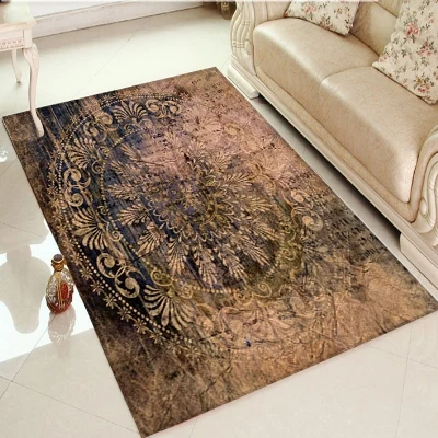 Else Brown Turkish Ottoman Vintage Retro Design 3d Print Non Slip Microfiber Living Room Decorative Modern Washable Area Rug Mat | Дом и сад