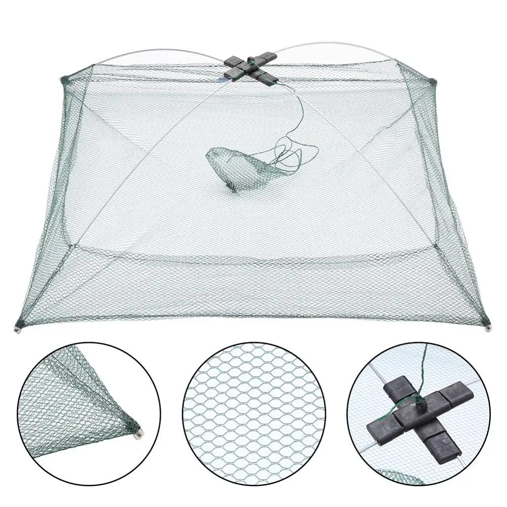 

Portable Folding Square Fishing Net Fish Network Fish Shrimp Crab Baits Cast Mesh Trap Fishing Accessories