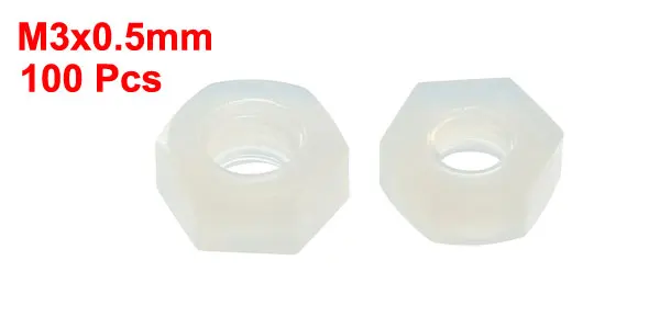 uxcell Nylon Hex Nut Black 50 Pcs M3x0.5mm Metric Coarse Thread Hexagon Nuts