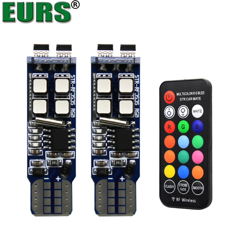 RGB T10 W5W 3535 10SMD автомобиля Светодиодный лампа РФ яркие красочные Авто Маркер