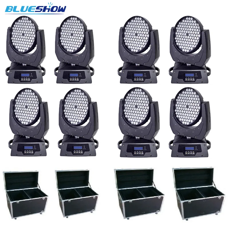 

no tax custom 8pcs+4 flightcase,Focus LED moving head rgbw zoom wash 108x3W stage ktv disco light