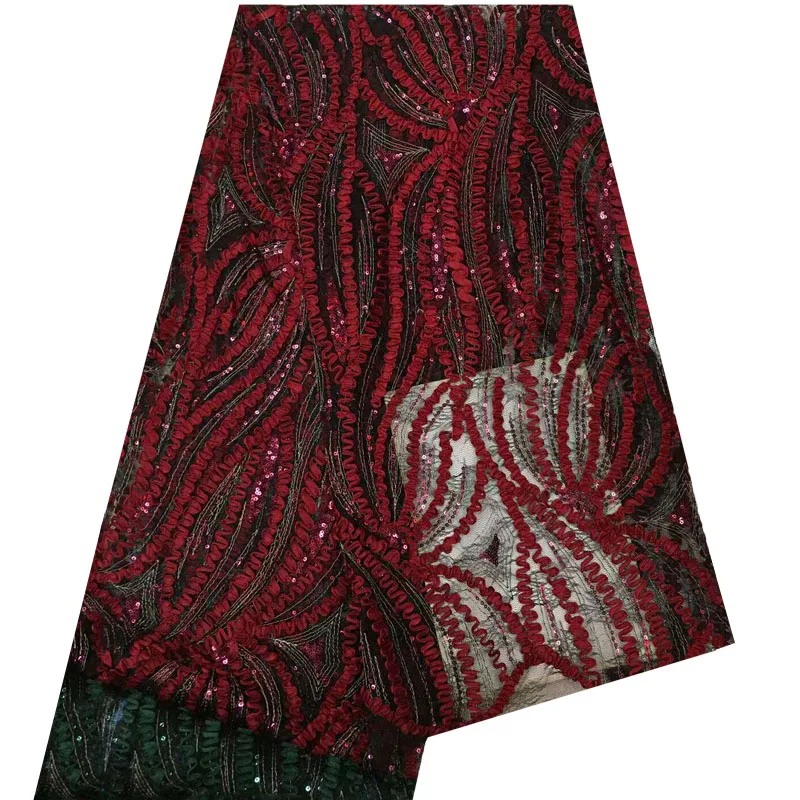 

Latest 5 Yards Sequin African Laces 2018 Embroidered High Quality French Tulle Mesh Wedding Lace Nigerian Lace Fabrics X851-5