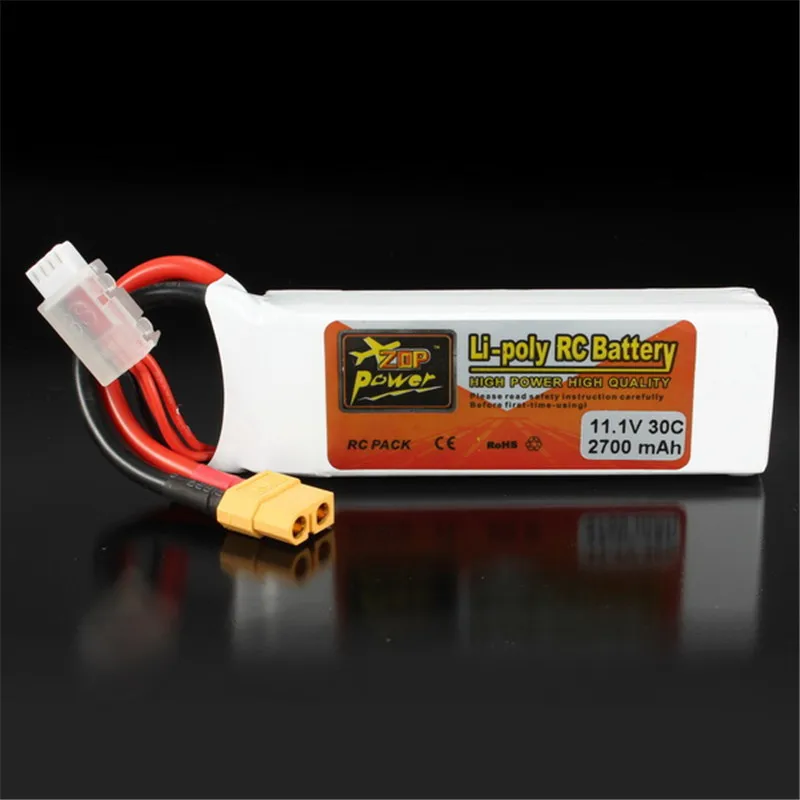 2018 перезаряжаемый ZOP Power 11 1 В 2700 мАч 3S 30C Lipo аккумулятор XT60 разъем для