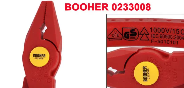 UXCELL BOOHER авторизованный многофункциональный 1000 в VDE 8 дюймов 200 мм длинные Изолированные плоскогубцы красный инструмент для ремонта ручной инструмент