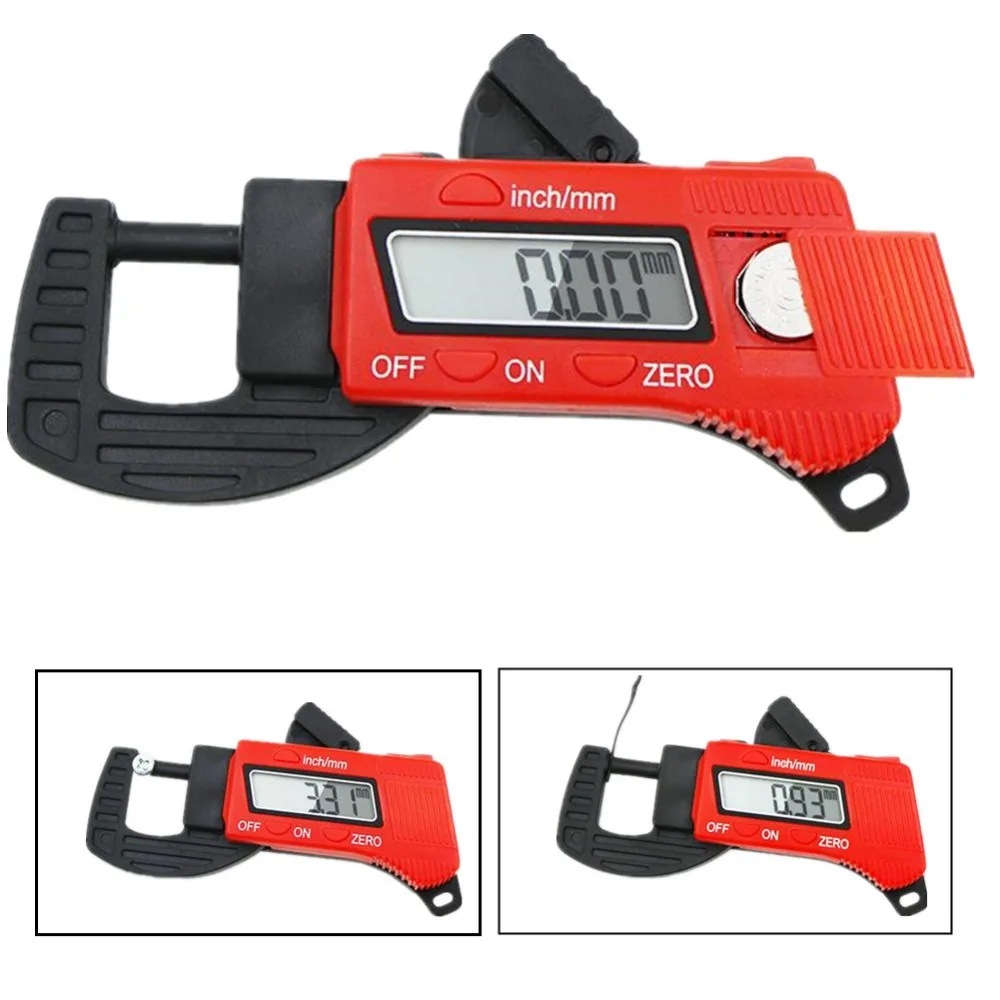 Digitale Dicke 0 12mm Messen Werkzeug Gauge Tester Leder Handwerk Schwarz