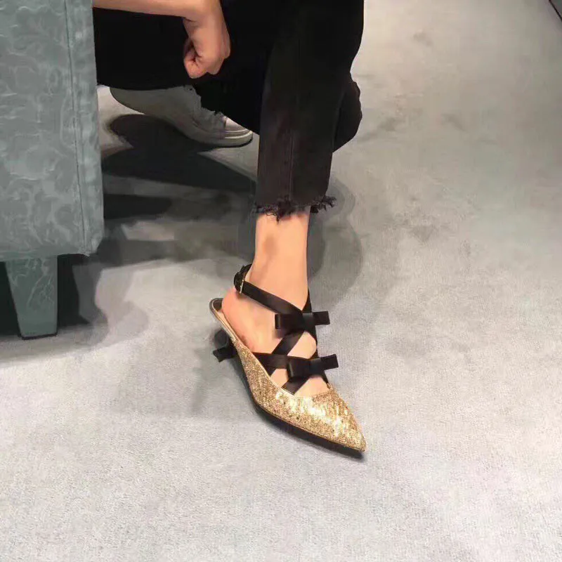 

Thin Cat Heels Shoes Sexy Women Pumps Glitter Leather Rhinestone Women's Shoes Fashion High Heels Women Shoes Lace Up Sandals
