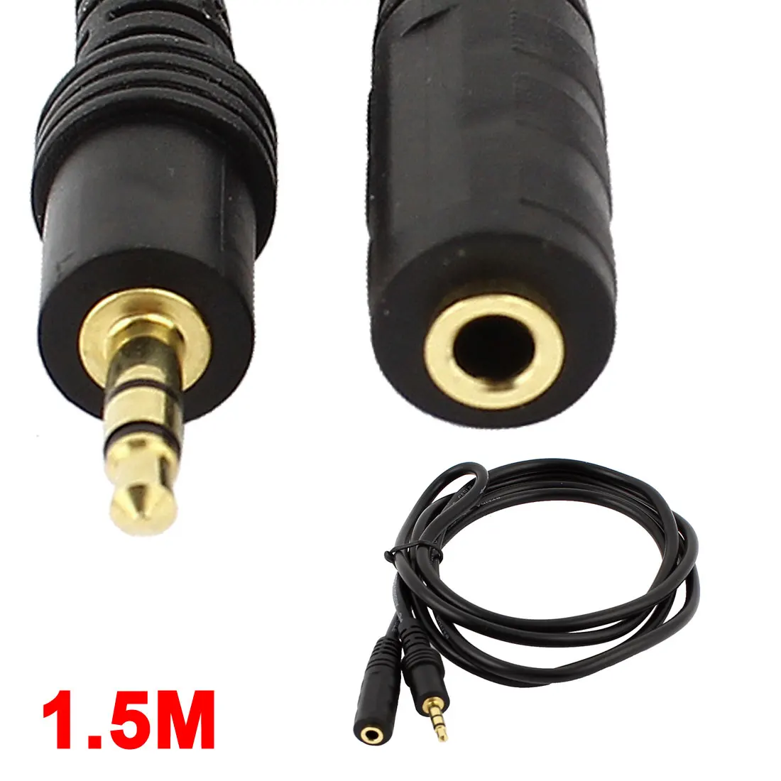 UXCELL Black 3.5Mm Stereo Male To Female Audio Extension Cable Cord 1