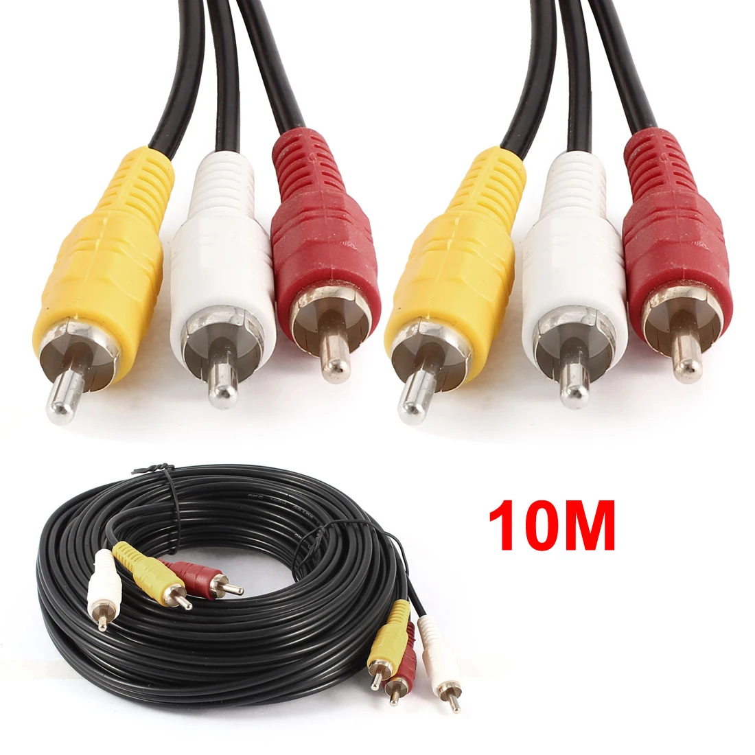 UXCELL 10 Meters 3 Rca Male To 3 Rca Male Audio Video Extension Cable