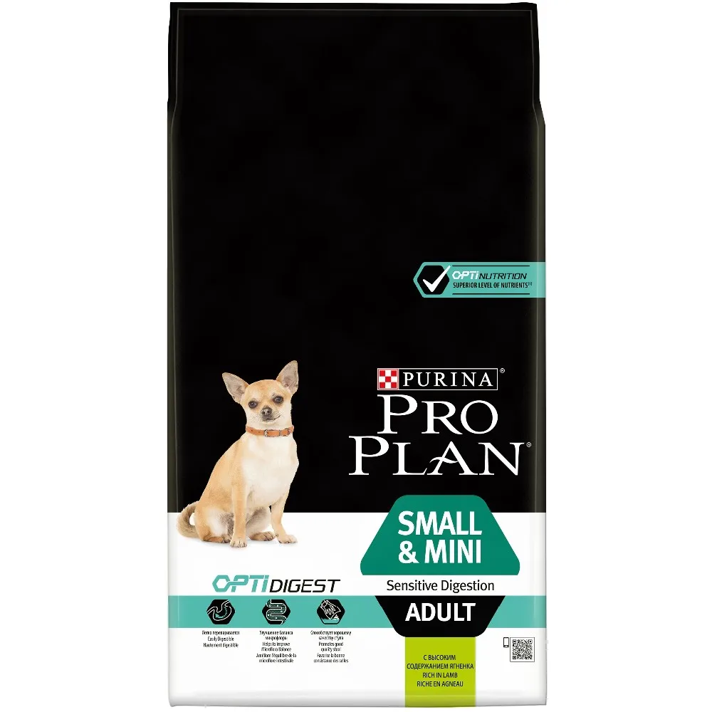 Pro Plan dry food for adult dogs of small and dwarf breeds with sensitive digestion with OPTIDIGEST with lamb and rice, 7 kg