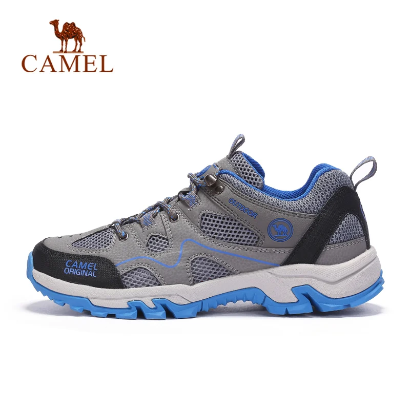 CAMEL/женская и мужская обувь с дышащей сеткой для пешего туризма; нескользящая прочная обувь для походов на открытом воздухе - Цвет: Male-Dark Gray