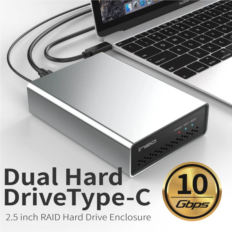 Ineo 10gbps Dual Hdd Raid Enclosure For Usb C 3 1 Gen 2 Type C To 2 X 2 5 Inch Sata Hard Drive Ssd Hdd Enclosure Aliexpress Ineo 10gbps Dual Hdd Raid Enclosure For Usb C 3 1 Gen 2 Type C To 2 X 2 5 Inch Sata Hard Drive Ssd Hdd Enclosure Aliexpress