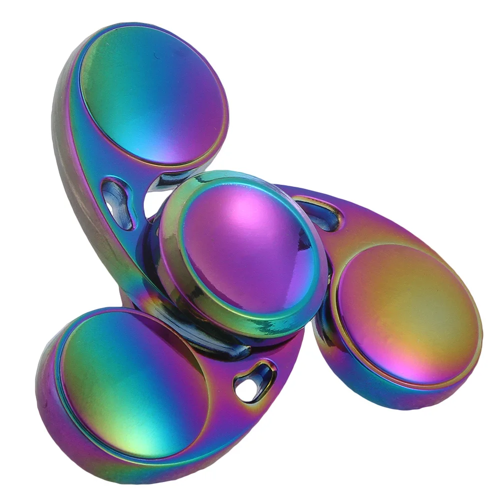 

2017 New Colorful Hand Tri-Spinner Fidget Toys Alloy EDC Sensory Fidget Spinner For Autism And Kids/Adult Funny Toy